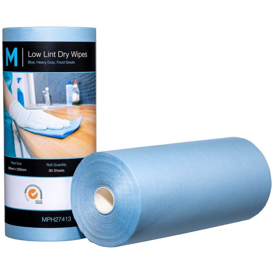 Low Lint Dry Wipes 80gsm (4 Rolls x 90 Sheets)