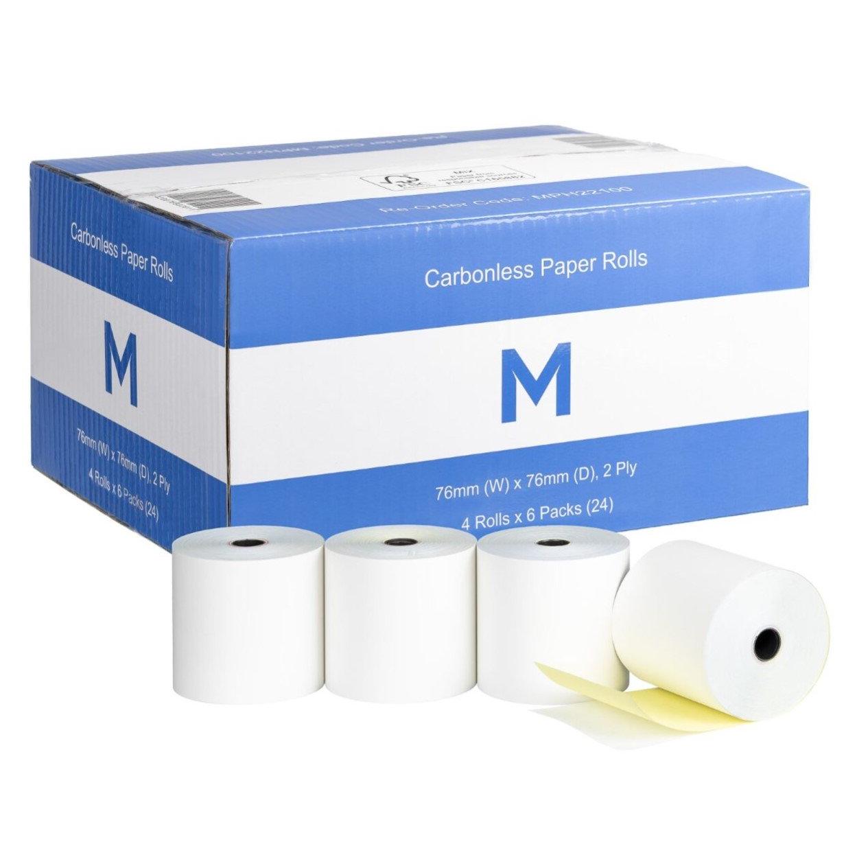 Carbonless Paper Rolls (24 Rolls)