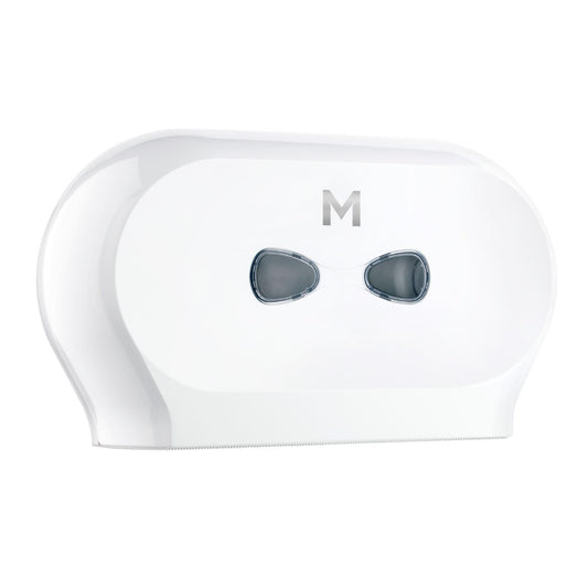 Durable Double Mini Jumbo Toilet Tissue Dispenser - Lockable, Space-Saving, Continuous Supply