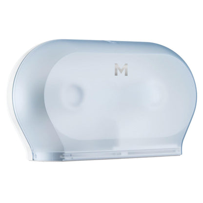 Durable Double Mini Jumbo Toilet Tissue Dispenser - Lockable, Space-Saving, Continuous Supply
