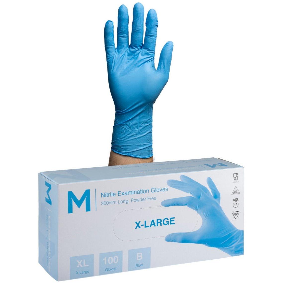 Nitrile Long Cuff Sky Blue Gloves 6.0g