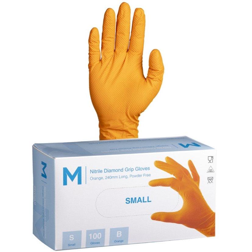 Nitrile Orange Diamond Gloves 9.0g