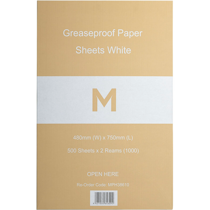 Greaseproof Paper Sheets (2x 500 Sheet Reams)