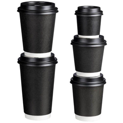 Double Wall PE Paper Cups Black