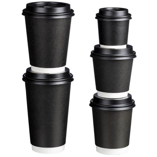 Double Wall PE Paper Cups Black
