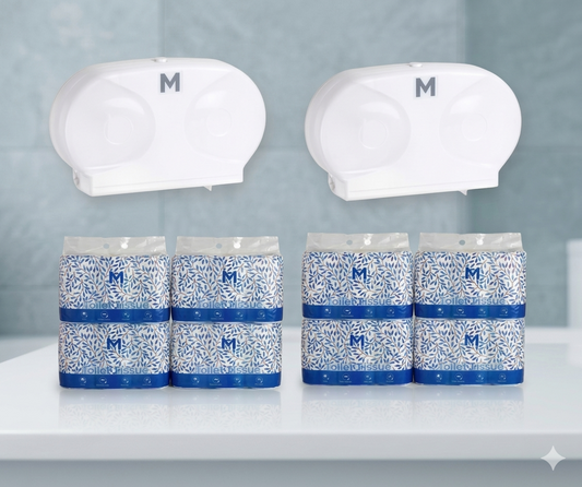 Toilet Roll & Dispenser Bundle